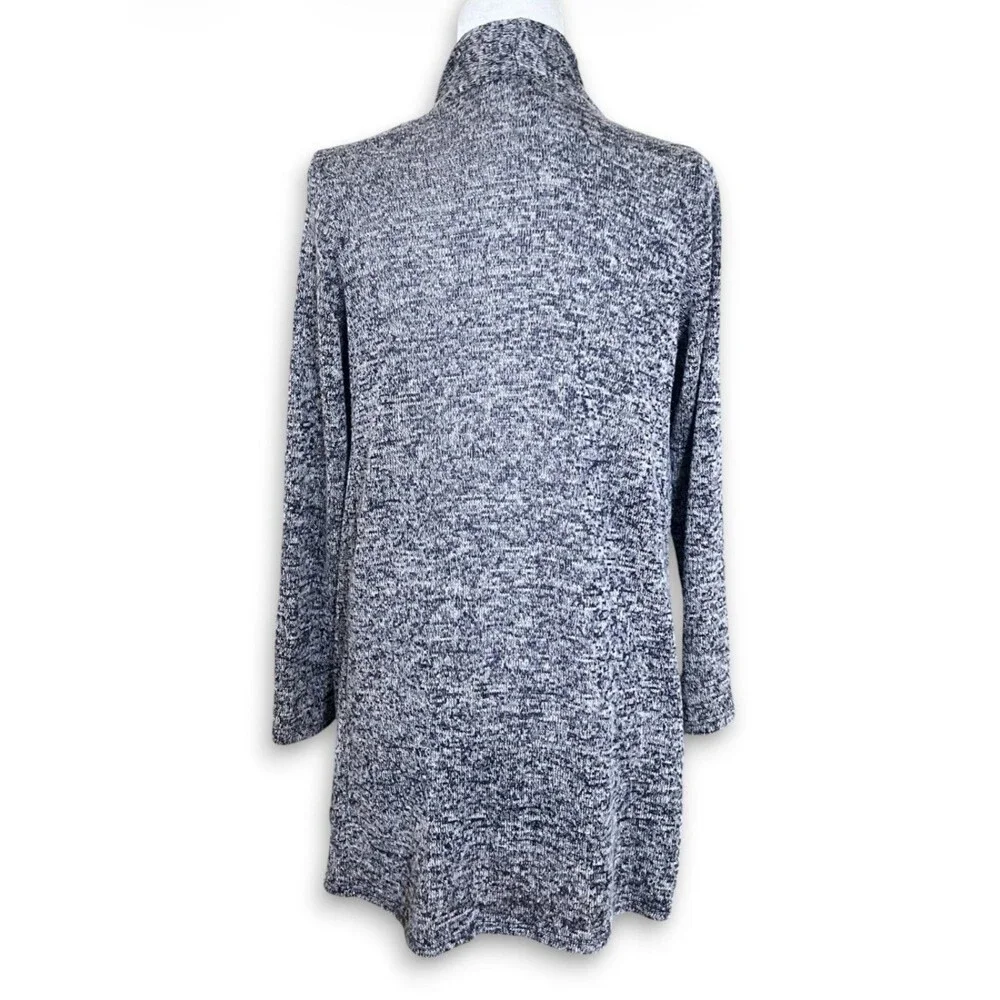 Bobeau Asymmetrical Wrap Sweater Heather Blue Lightweight Cardigan Sz Small USA